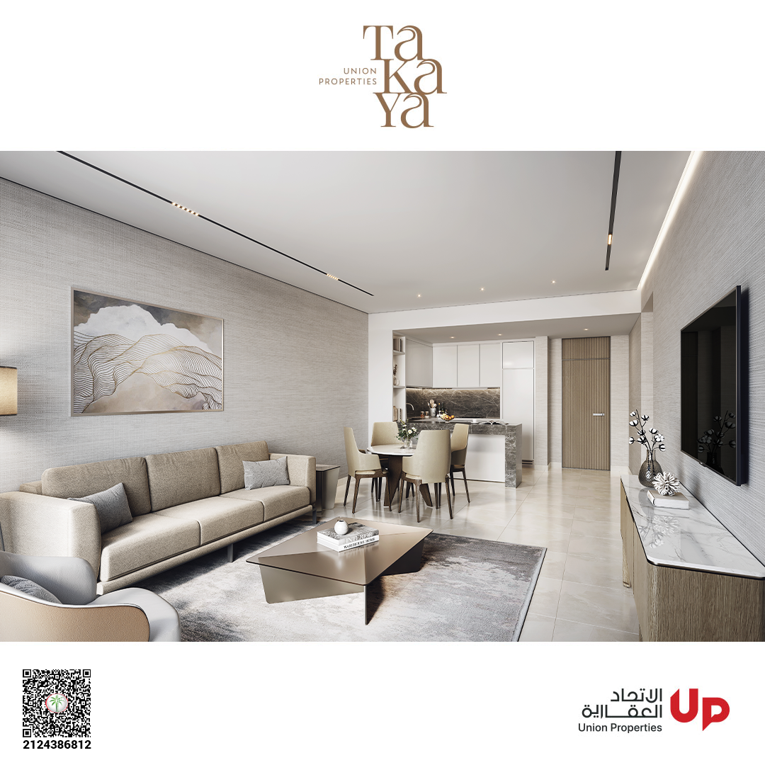 Open-plan living and dining interior at TAKAYA